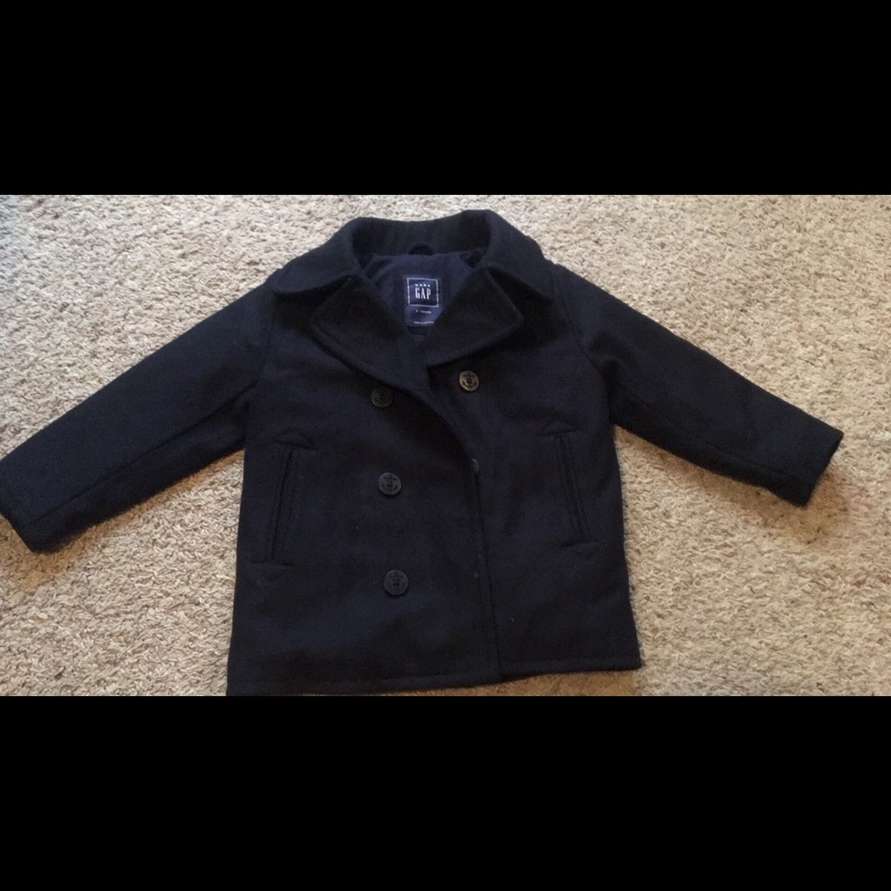 Gap navy blue pea coat, size 4 toddler